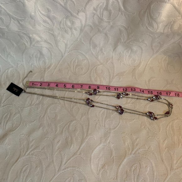 Ballet Silver, Mauve, Purple, Crystal Necklace - Picture 7 of 9